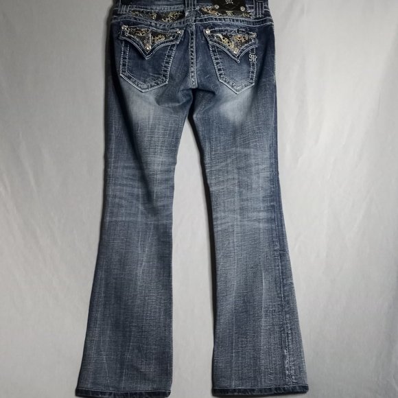 Miss Me Women's Bootcut Embellished Pockets Medium Wash Denim Jeans Size 26 - Picture 2 of 13